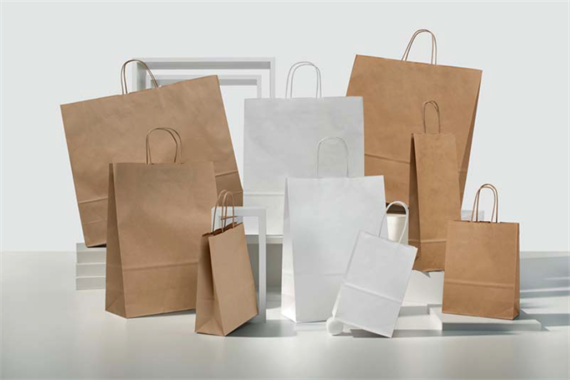 Shopper in carta kraft maniglia ritorta Bianco