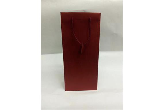 Shopper porta 2 bottiglie carta Sealing con maniglia cordino Bordeaux