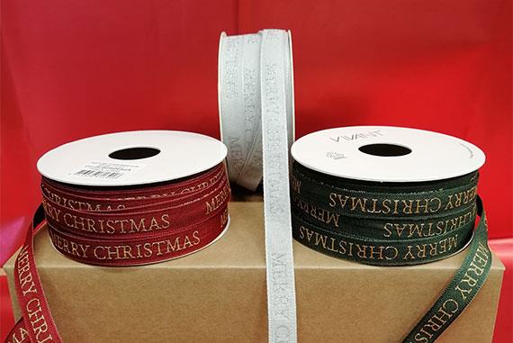 Nastro Natalizio Texture Merry Christmas Colore Rosso mm12x15mt 