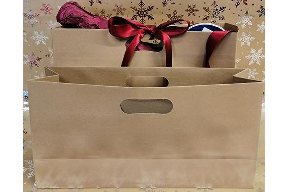Shopper porta bottiglie o porta vasetti in cartoncino avana