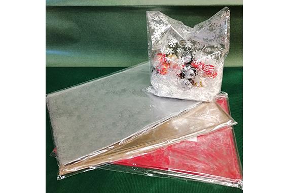 Busta trasparente per alimenti 20x32 stampata in colore oro