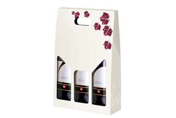 Scatola porta 3 bottiglie con stampa intrecci